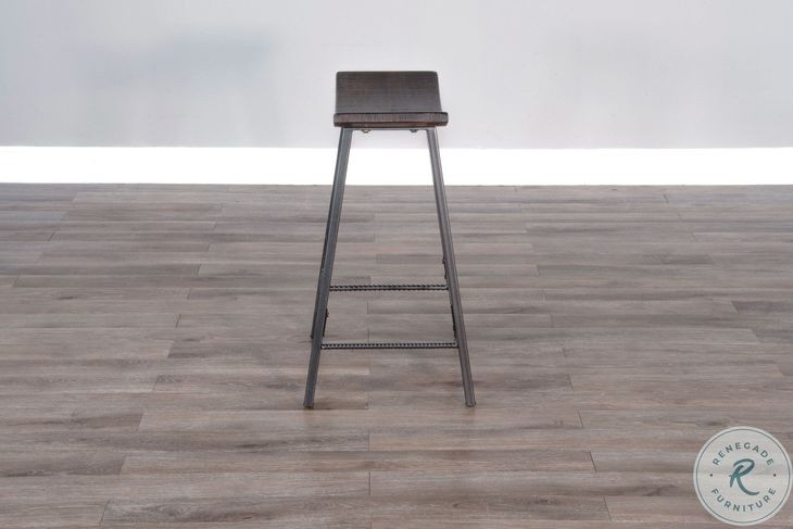 Maple Haze Dark Tobacco Leaf Saddle Counter Height Stool Set of 2