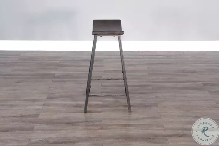 Maple Haze Dark Tobacco Leaf Saddle Counter Height Stool Set of 2