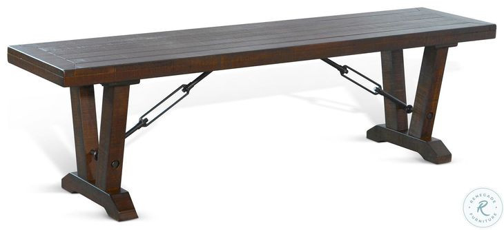 Sagewyn Tobacco Leaf 70" Dining Bench with Turnbuckle