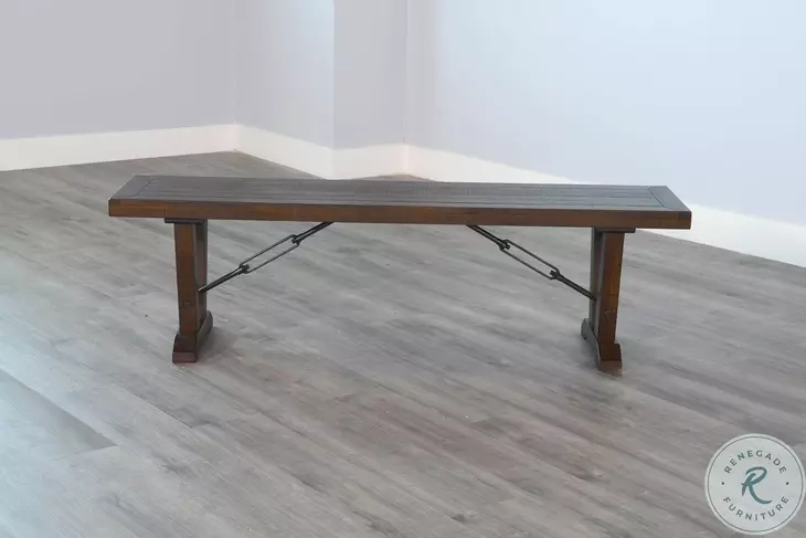 Sagewyn Tobacco Leaf 70" Dining Bench with Turnbuckle