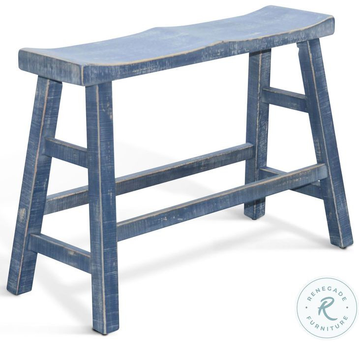 Seabright Ocean Blue Counter Height Bench