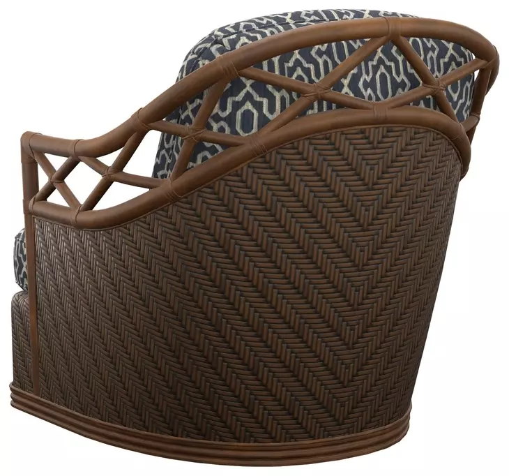 Diamond Cove Blue Upholstered Swivel Chair