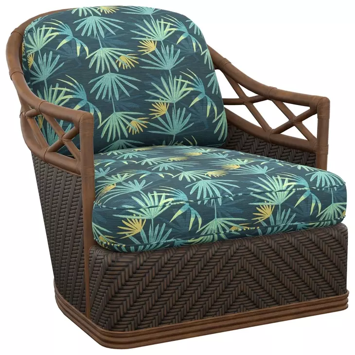 Diamond Cove Green Upholstered Swivel Chair