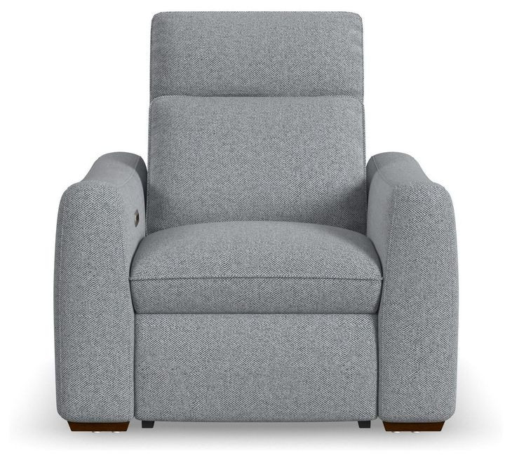 Ava Gray Performance Fabric Triple Power Recliner with USB Charging