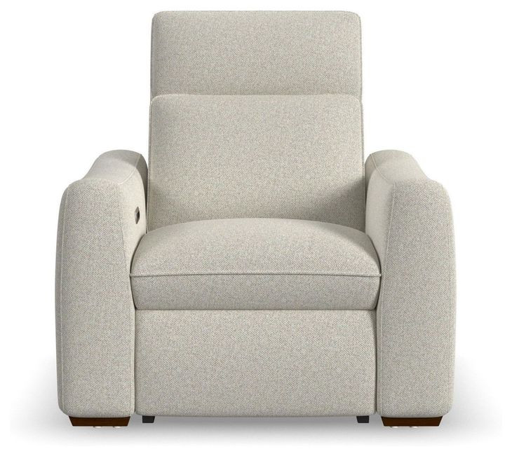 Ava Cream Performance Fabric Triple Power Recliner with USB Charging