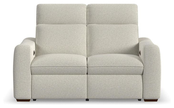 Ava Cream Performance Fabric 64" Triple Power Reclining Loveseat with USB Charging