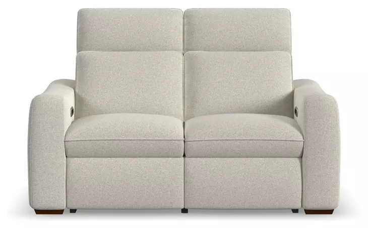 Ava Cream Performance Fabric 64" Triple Power Reclining Loveseat with USB Charging