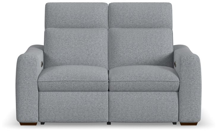 Ava Gray Performance Fabric 64" Triple Power Reclining Loveseat with USB Charging