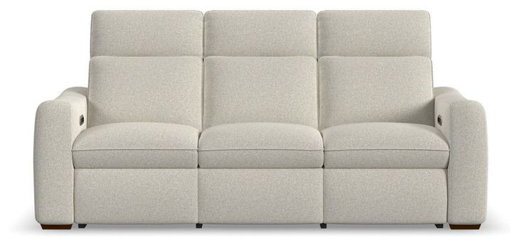 Ava Cream Performance Fabric Triple Power Reclining Living Room Set