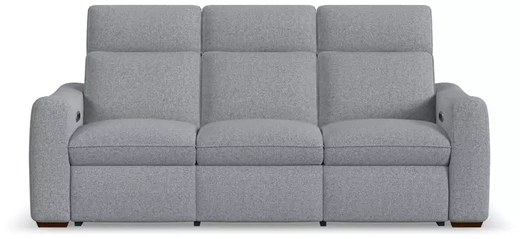 Ava Gray Performance Fabric 87" Triple Power Reclining Sofa with USB Charging