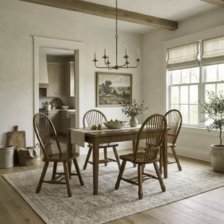 Legacy Manor Rustic Oak 5 Piece Dining Set