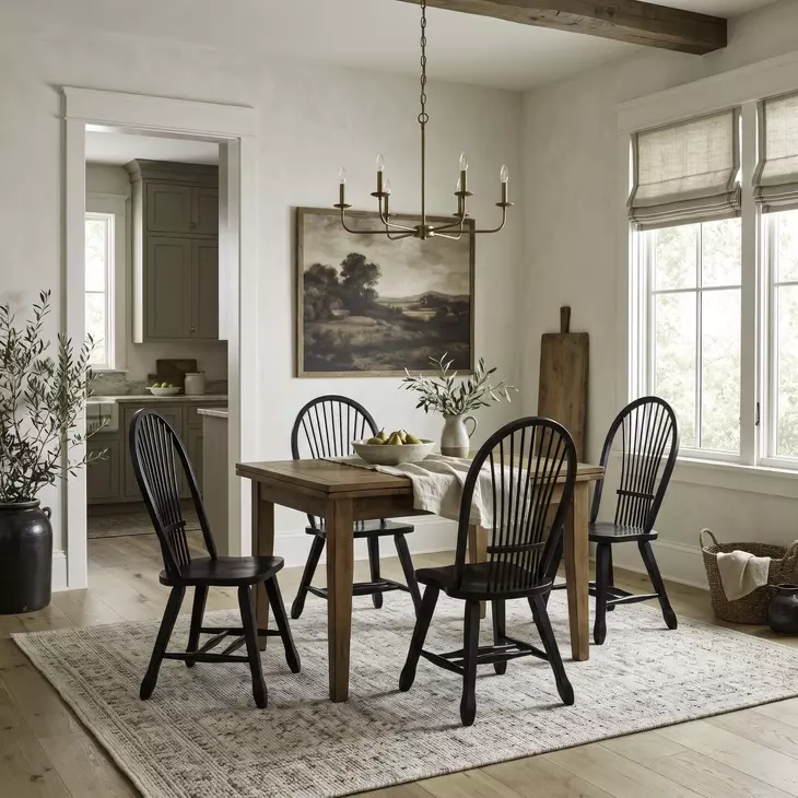 Legacy Manor Rustic Oak and Black 5 Piece Dining Set