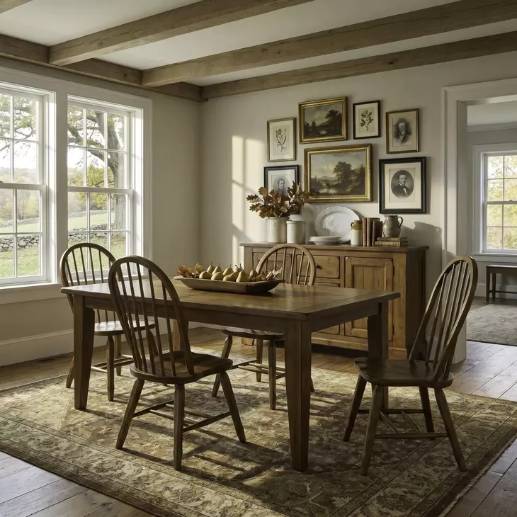 Legacy Manor Rustic Oak and Black 5 Piece Rectangular Dining Set