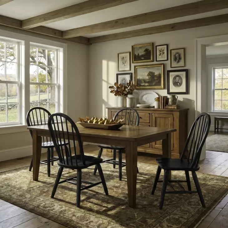 Legacy Manor Rustic Oak and Black 5 Piece Extendable Dining Set