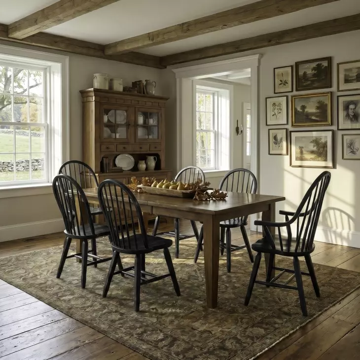 Legacy Manor Rustic Oak and Black 7 Piece Extendable Dining Set
