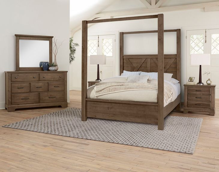 Cool Rustic Mink King Poster Bed