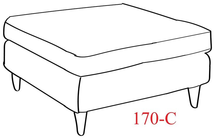 Bella Asphalt Gray Square Cocktail Ottoman