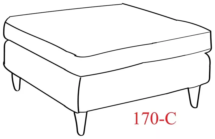 Bella Asphalt Gray Upholstered Square Cocktail Ottoman