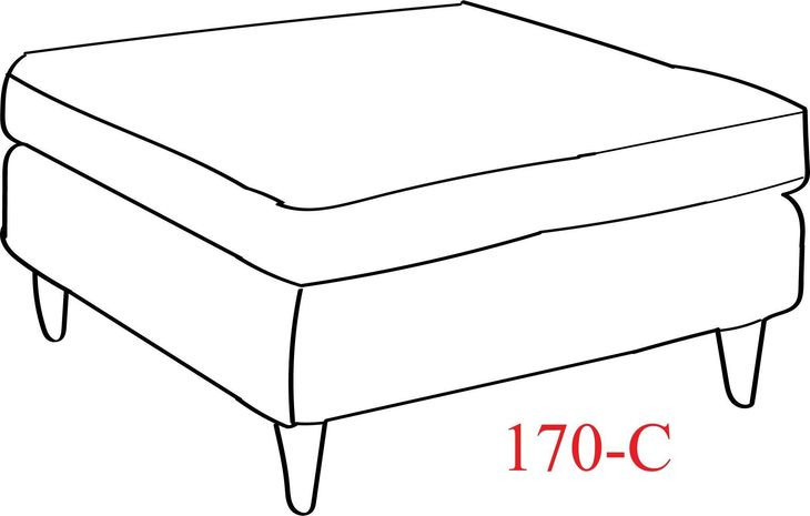 Bella Rouge Square 18" Cocktail Ottoman