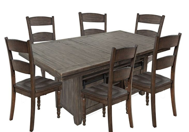 Madison County Barnwood Brown 7 Piece Dining Set with Storage