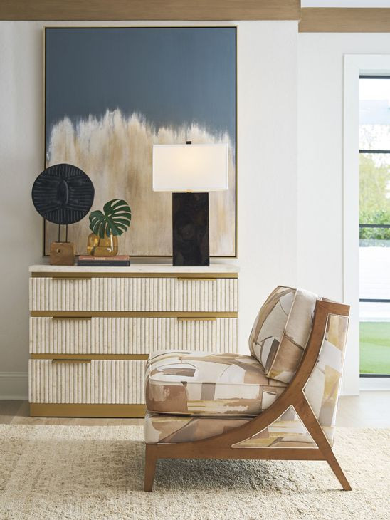 La Costa White and Brown Upholstered Tasman Accent Chair