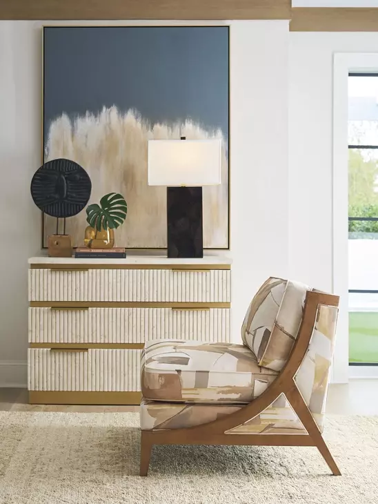 La Costa White and Brown Upholstered Tasman Accent Chair