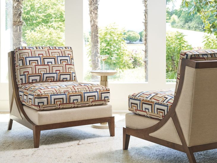 Sunset Key Tasman Beige and Tan Upholstered Accent Chair
