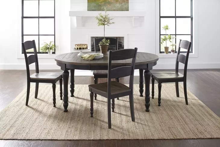 Madison County Brown and Vintage Black 7 Piece Dining Set