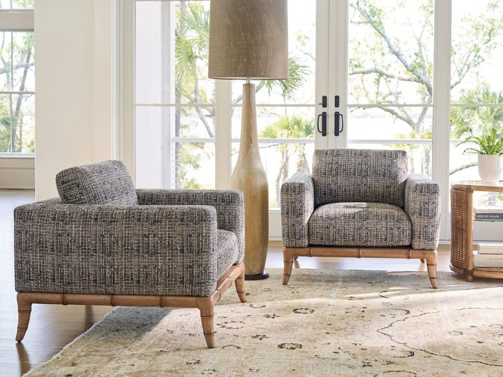 Key Biscayne Star Island Black and Brown Upholstered Accent Chair