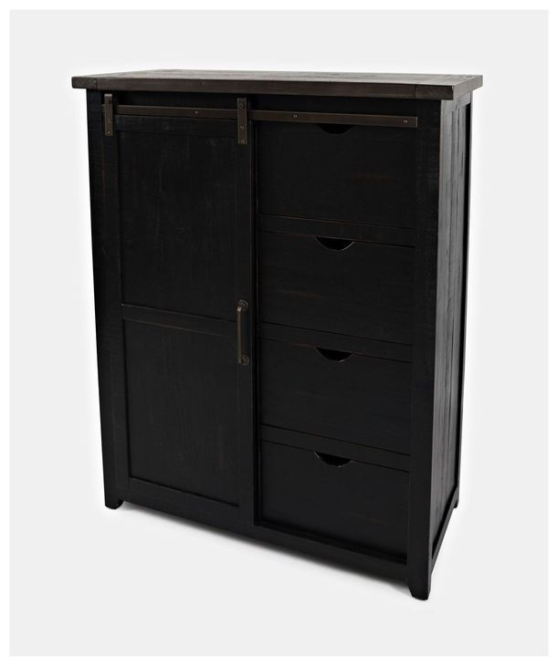 Madison County Vintage Black Barn Door Chest