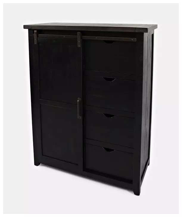 Madison County Vintage Black Barn Door Chest