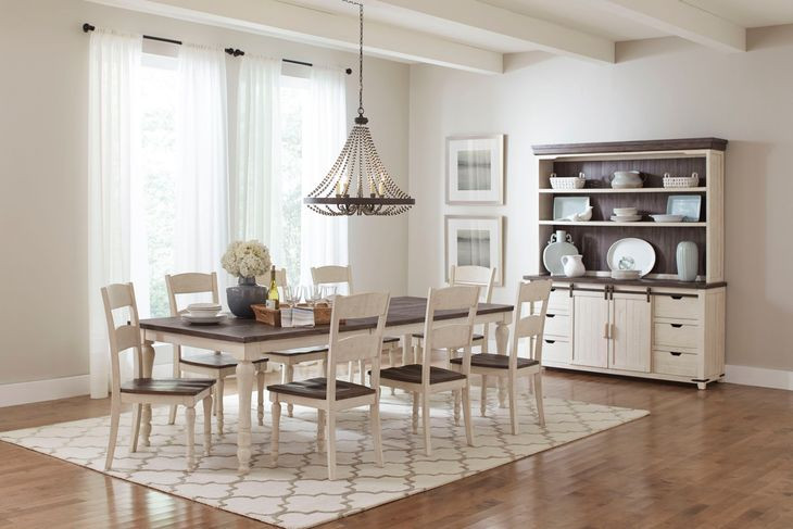 Madison County Brown and Vintage White 9 Piece Dining Set