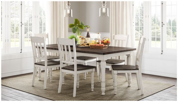 Madison County Vintage White Slat Back Counter Height Stool Set of 2