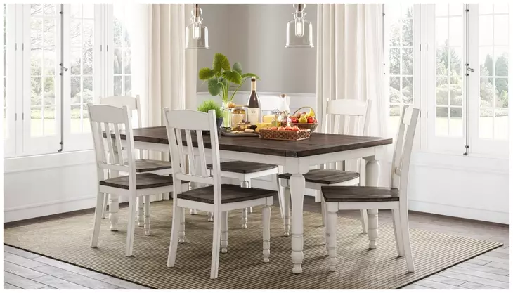 Madison County Vintage White Slat Back Counter Height Stool Set of 2