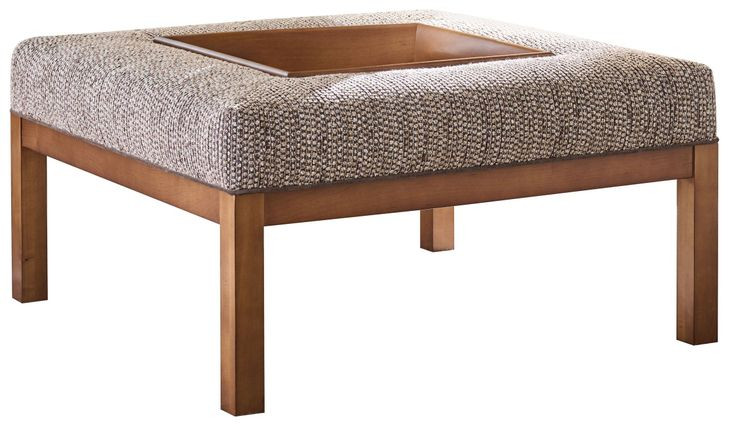 Crandon Park Brown Upholstered Square Ottoman