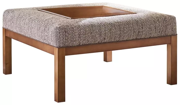 Crandon Park Brown Upholstered Square Ottoman