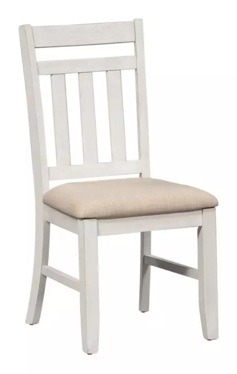 Meadowbrook Soft White Wash and Wirebrushed Gray Upholstered 5 Piece Extendable Rectangular Dining Set