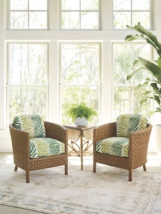 Key Biscayne Gables Estate Green Upholstered Accent Chair