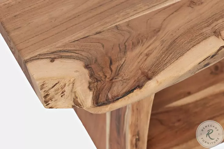 Global Archive Natural Live Edge Storage Bench