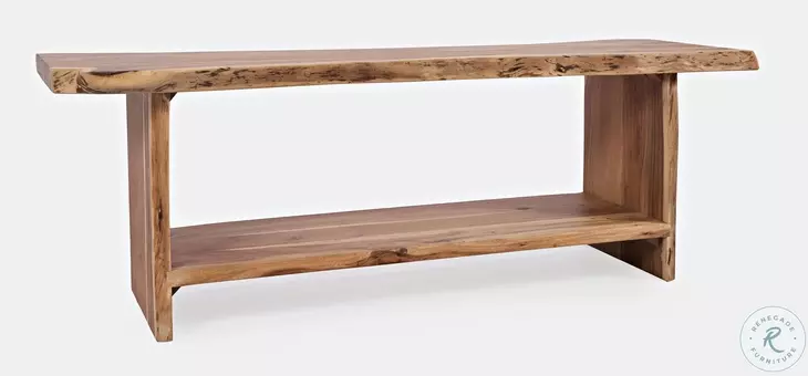 Global Archive Natural Live Edge Storage Bench