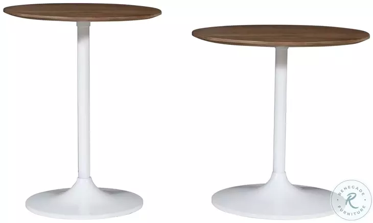 Global Archive White And Brown Nesting Tables