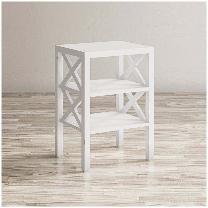 Global Archives White X Side Accent Table
