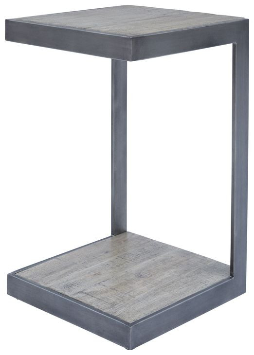 Global Archive Antique Grey C Shape Accent Table