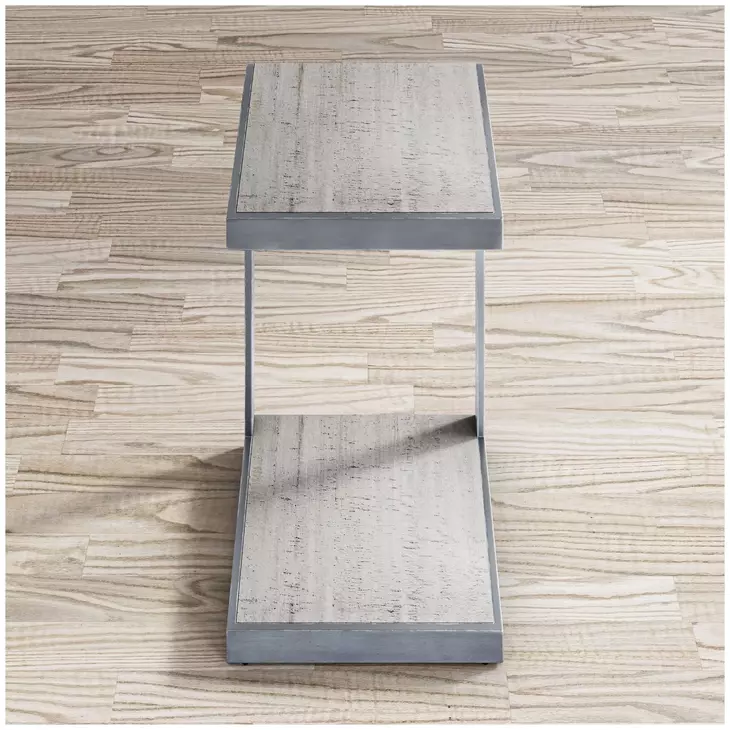 Global Archive Antique Grey C Shape Accent Table