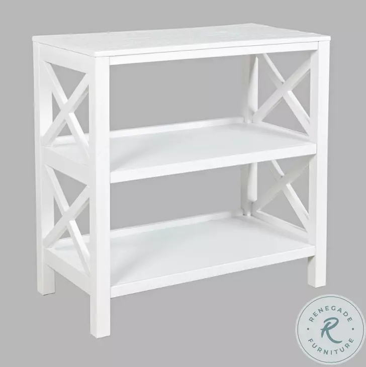 Bridgehampton White X Side Bookcase