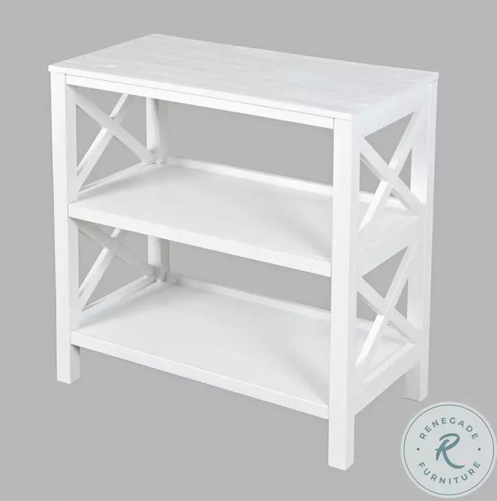 Bridgehampton White X Side Bookcase