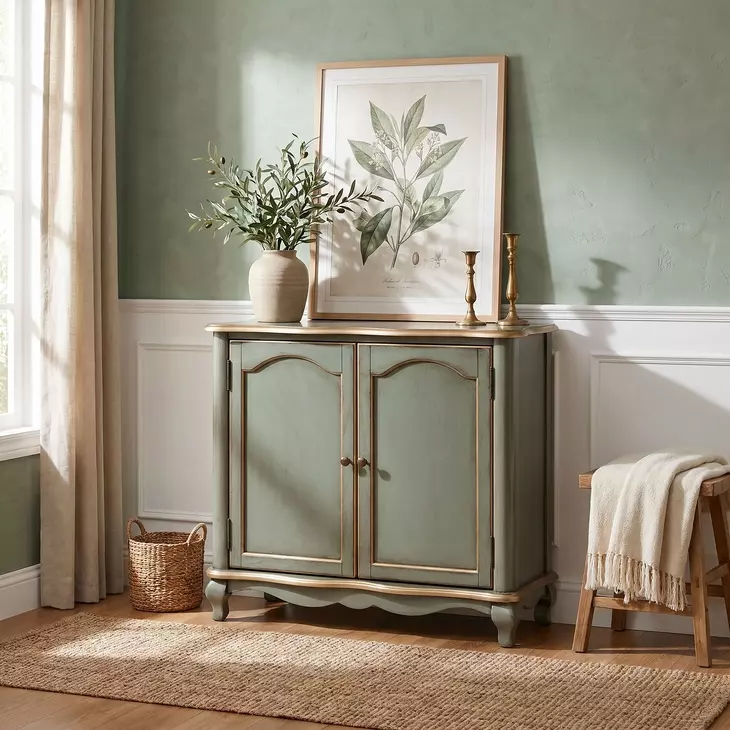 Leyden Royal Pastel Green 2 Door Accent Cabinet