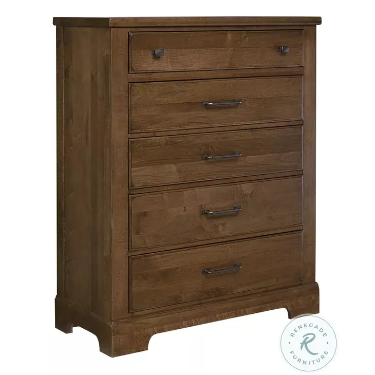 Cool Rustic Amber 5 Drawer Chest