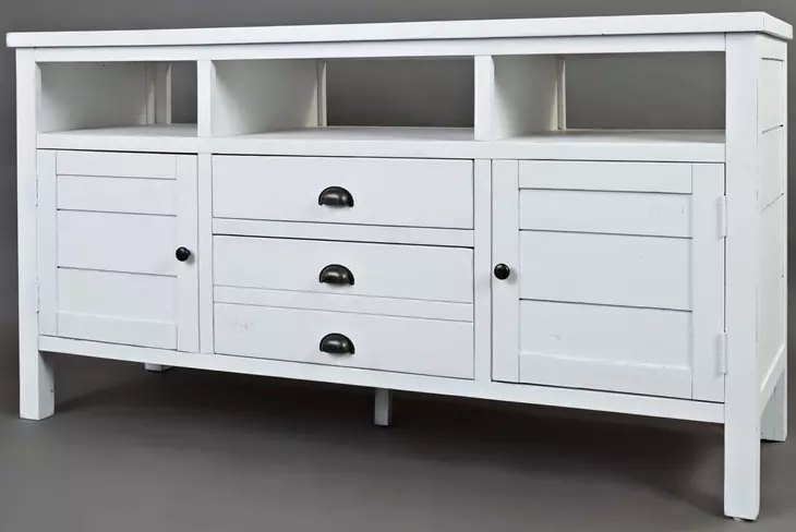 Artisans Craft Distressed Weathered White 60" TV Stand