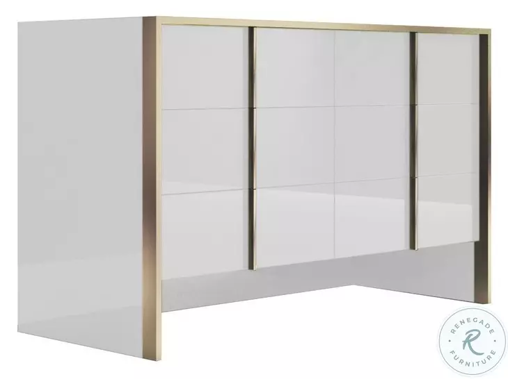Fiocco Premium Gloss White and Gold Dresser